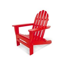 POLYWOOD Classic Folding Patio Adirondack Chair - Red