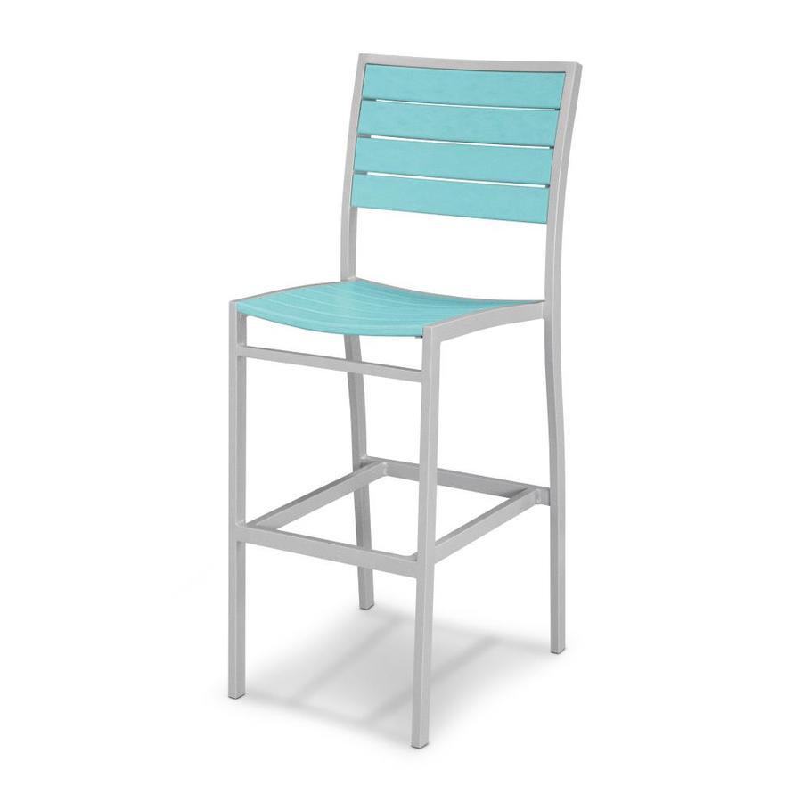 POLYWOOD Euro HDPE Bar Stool Chair with Slat Seat at