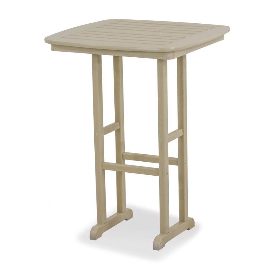 POLYWOOD Nautical Square Outdoor Bar Height Table 31-in W x 31-in L in ...