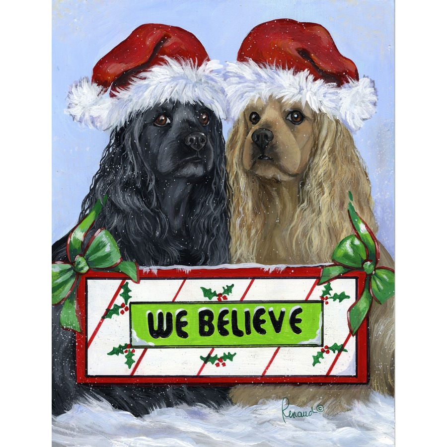 Precious Pet Paintings Cocker Spaniel 1 04 Ft W X 1 5 Ft H Christmas Flag In The Decorative Banners Flags Department At Lowes Com