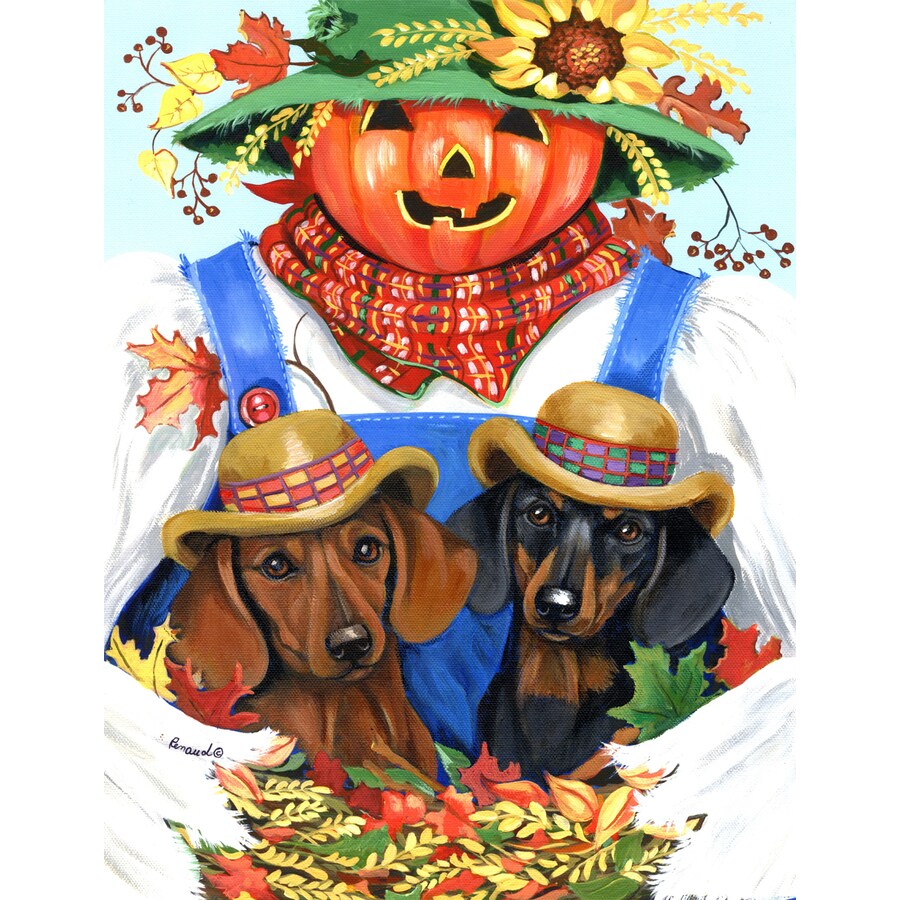 Precious Pet Paintings Dachshund 1.04-ft W x 1.5-ft H Fall Flag