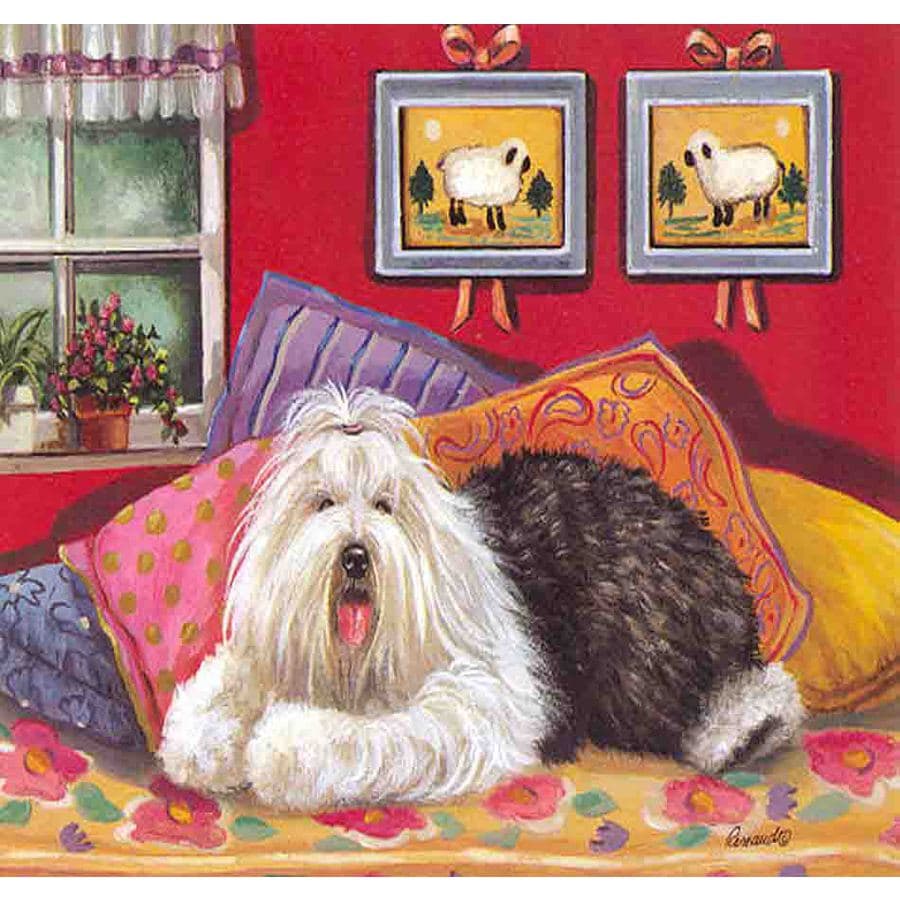 Precious Pet Paintings Old English Sheepdog 1.04-ft W x 1.5-ft H Flag