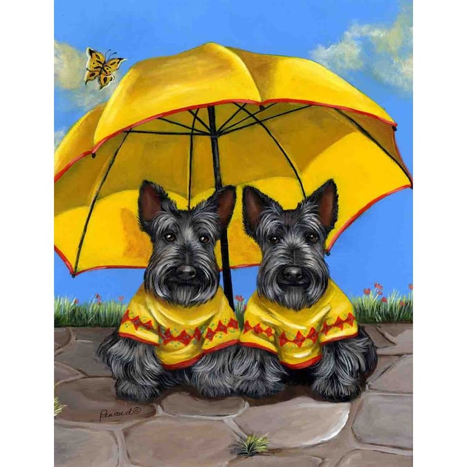 Precious Pet Paintings Scottish Terrier 1.04-ft W x 1.5-ft H Spring ...