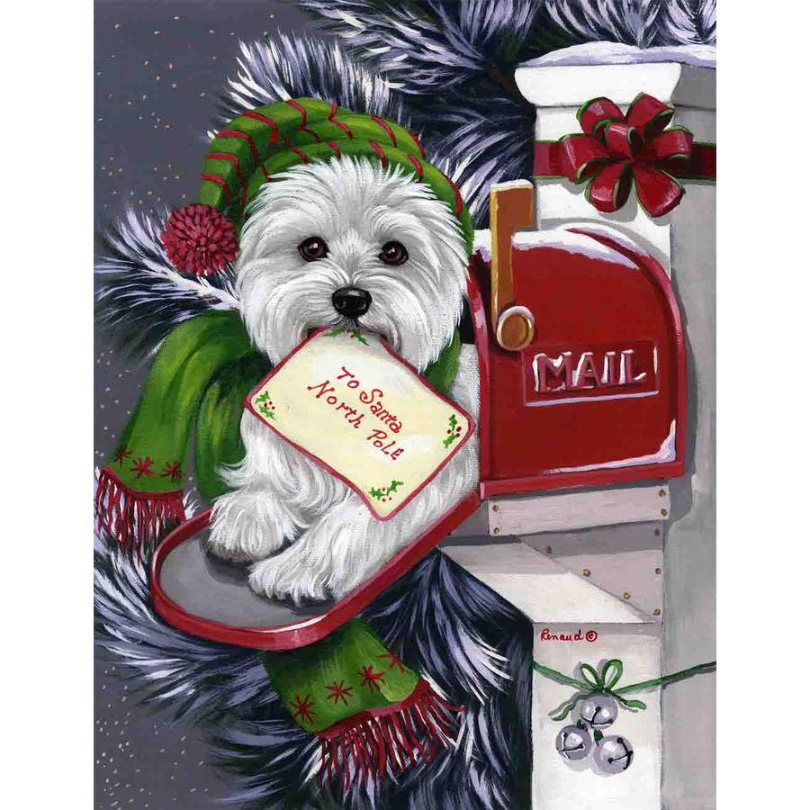 Precious Pet Paintings West Highland Terrier 2.33-ft W x 3.33-ft H Christmas Flag