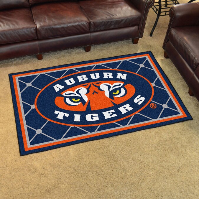FANMATS Auburn Tigers Auburn University 4 x 6 Navy Indoor Solid Sports Area Rug in the Rugs