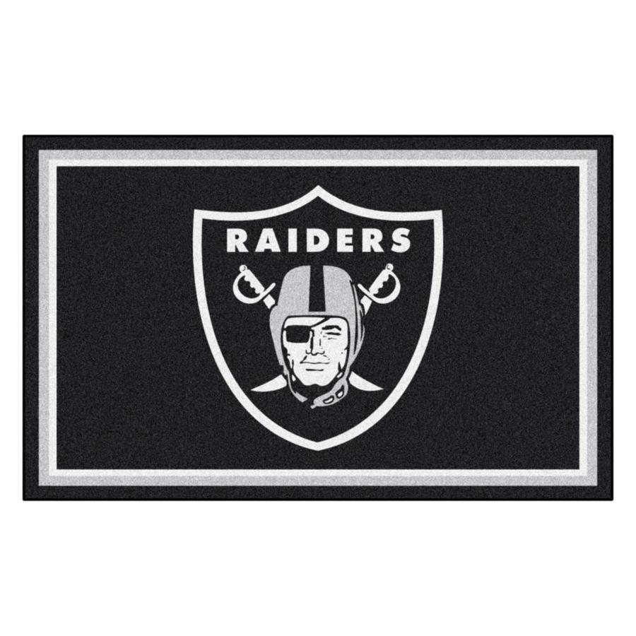 Fanmats Nfl Oakland Raiders 4x6 Rug Black Rectangular Indoor