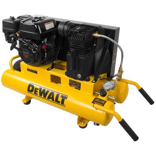 DEWALT DeWALT 8-Gallon Single Stage Portable Gas Twin Stack Air Compressor at Lowes.com
