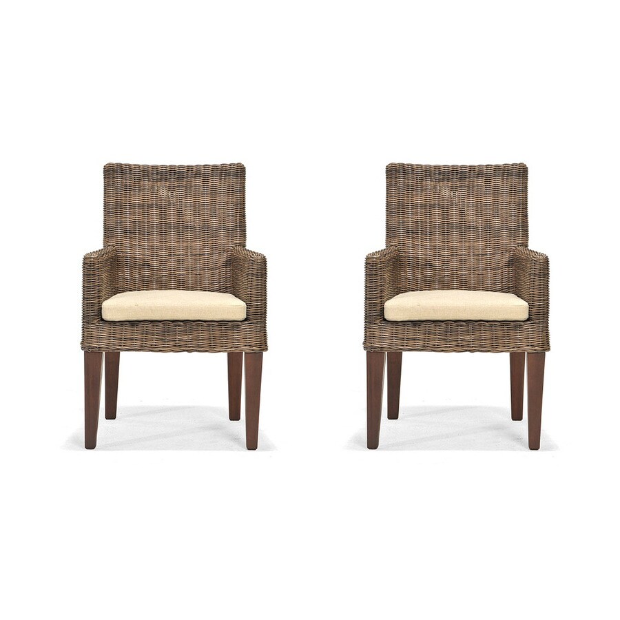 Allen Roth Set Of 2 Hindon Rosewood Woven Seat Wood Patio Allen Roth Set Of 2 Hindon Rosewood Woven Seat Wood Patio Dining Chairs