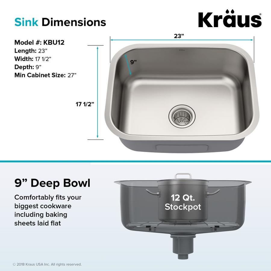 Kraus KBU12 Stainless-Steel-Kitchen-Sinks - View #6