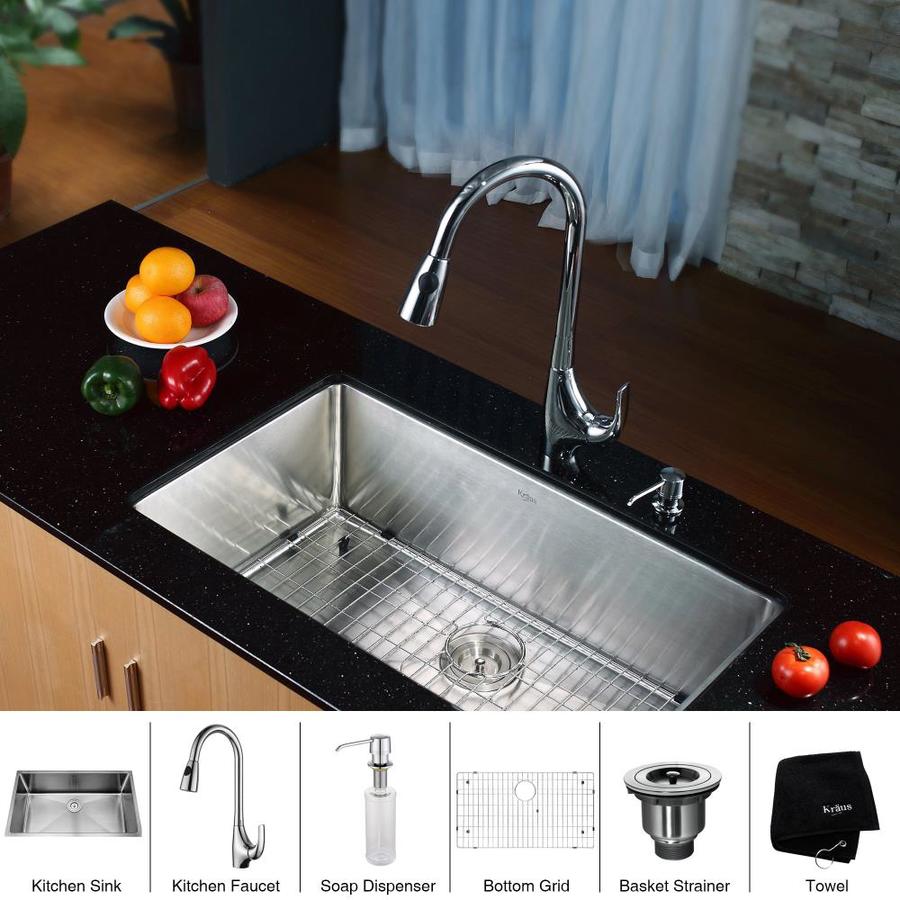 ... Basin Undermount Residential Kitchen Sink All-In-One Kit at Lowes.com