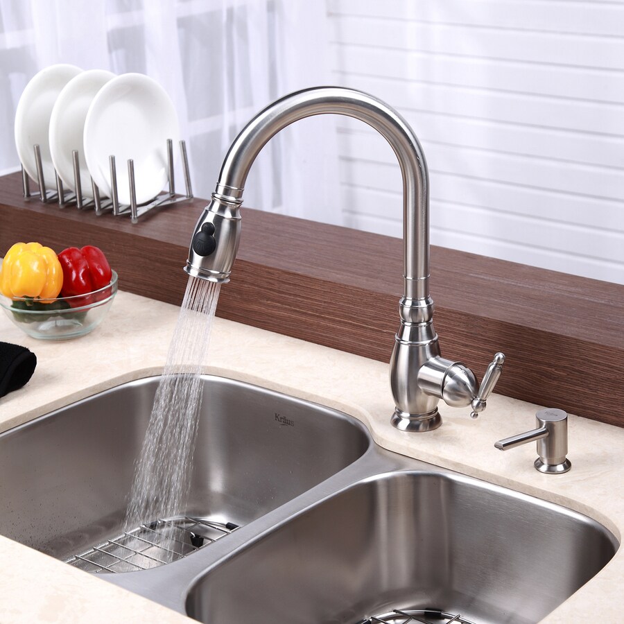 Kraus Stainless Steel Kitchen Faucet Stainless Steel Single Handle Pull ...