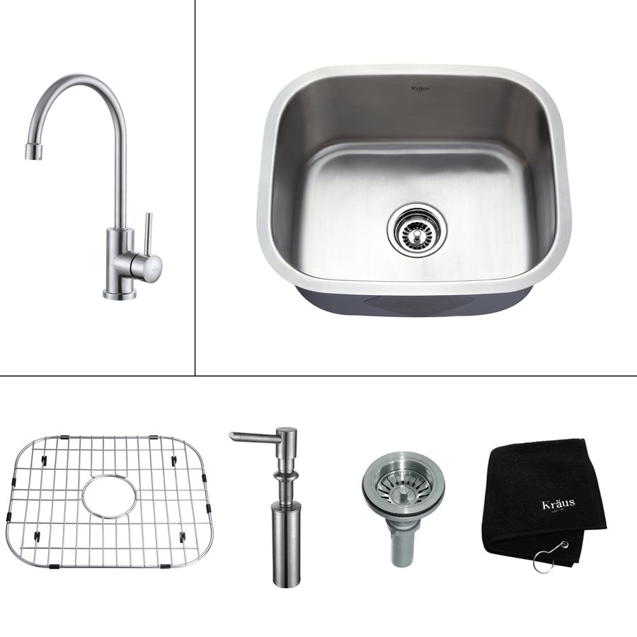 Kraus Kitchen Combo 20.75in x 17.75in SteelStainless SingleBasin