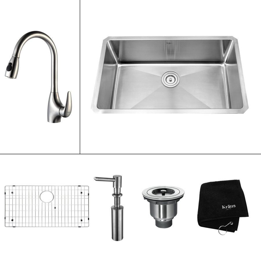 Kraus Kitchen Combo 18 In X 30 Steel Stainless Single