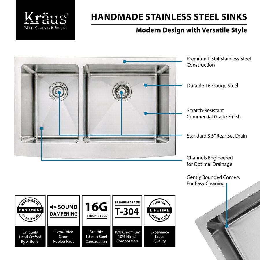 Kraus KHF204-33 Stainless-Steel-Kitchen-Sinks - View #2