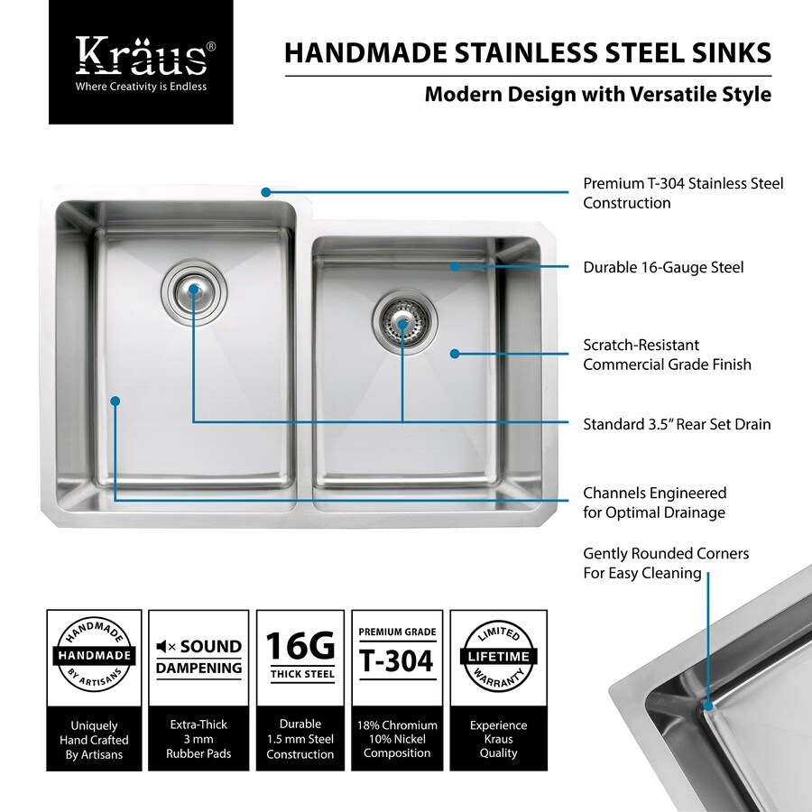 Kraus KHU105-32 Stainless-Steel-Kitchen-Sinks - View #2