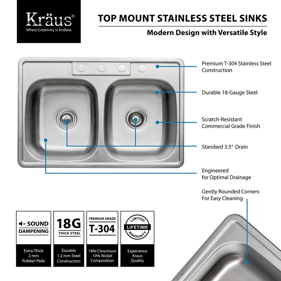 Kraus KTM33 Stainless-Steel-Kitchen-Sinks - View #2