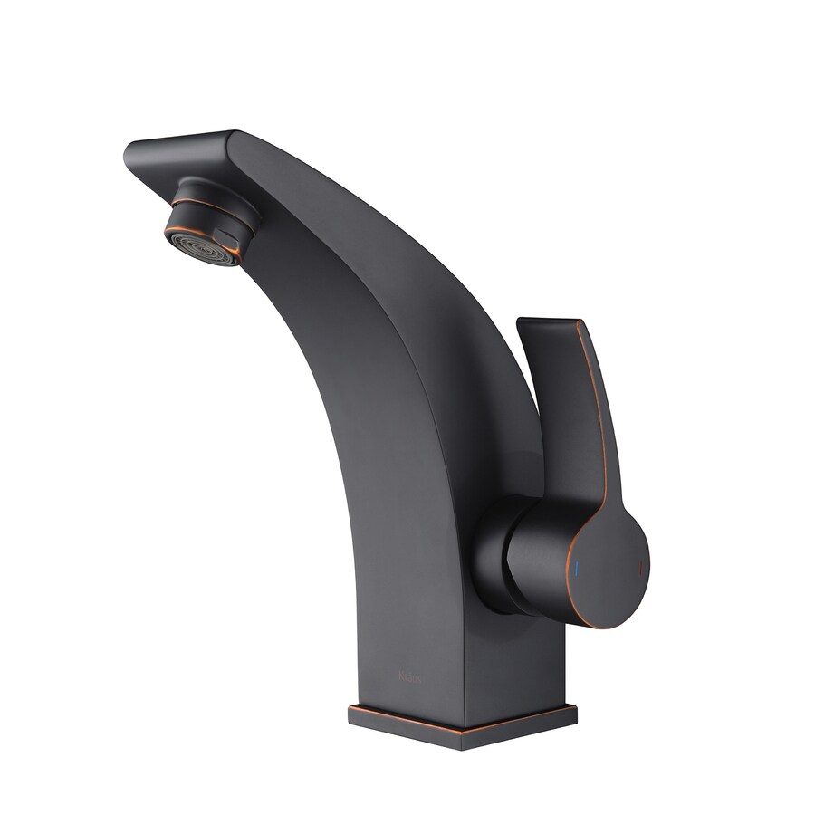 Kraus Illusio Oil Rubbed Bronze 1handle Single Hole WaterSense Bathroom Sink Faucet at