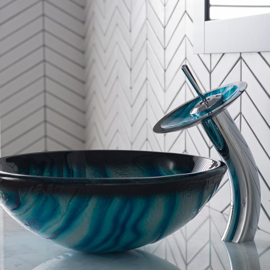 Kraus Nature Multicolor Tempered Gl Vessel Round Bathroom Kraus Nature Multicolor Tempered Gl Vessel Round Bathroom Sink With Faucet Drain Included