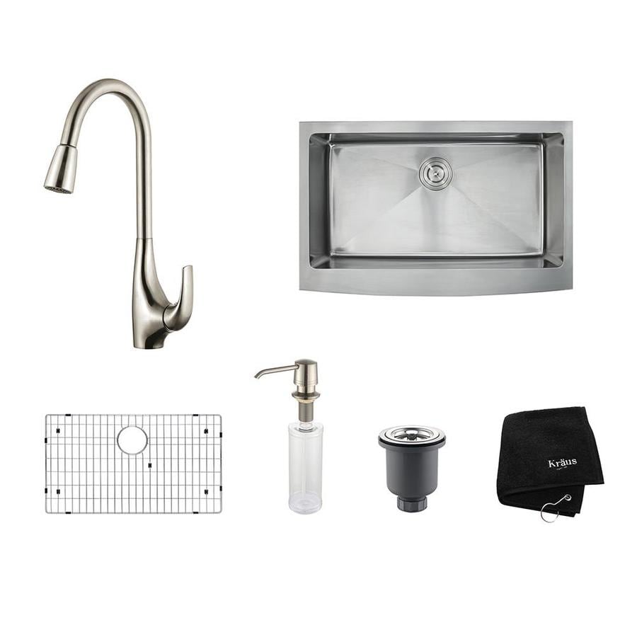 ... Apron Front/Farmhouse Residential Kitchen Sink All-In-One Kit at Lowes