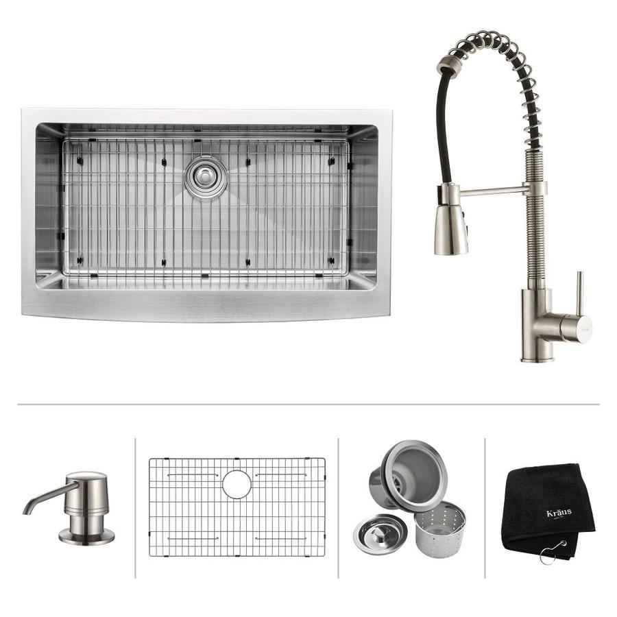 Kraus Standart PRO Farmhouse Apron Front 36-in x 21-in Single Bowl ...