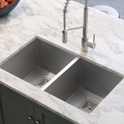 Kraus Pax 31 5 In X 18 5 In Stainless Steel Double Basin