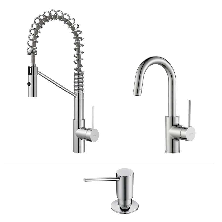 Kraus Quick-Install Chrome 1-Handle Pre-Rinse Kitchen ...