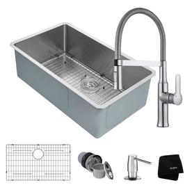 Undermount Kitchen Sinks At Lowes Kraus Handmade 32 In X 19 Satin Single Basin Undermount Commercial