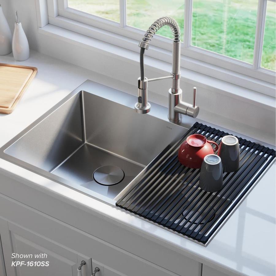 Kraus Standart Pro 33-in x 22-in Stainless Steel Double Equal Bowl Drop 33 X 22 Stainless Steel Undermount Kitchen Sink