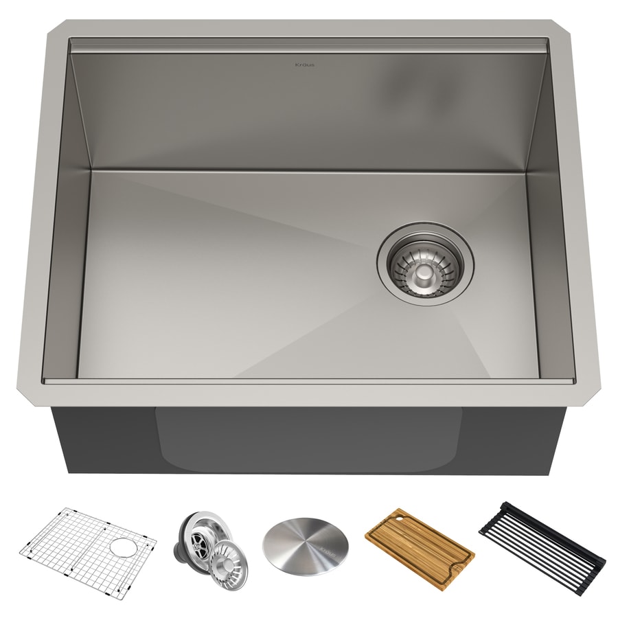 Kraus Kore 23 In X 19 In Stainless Steel Single Bowl Undermount