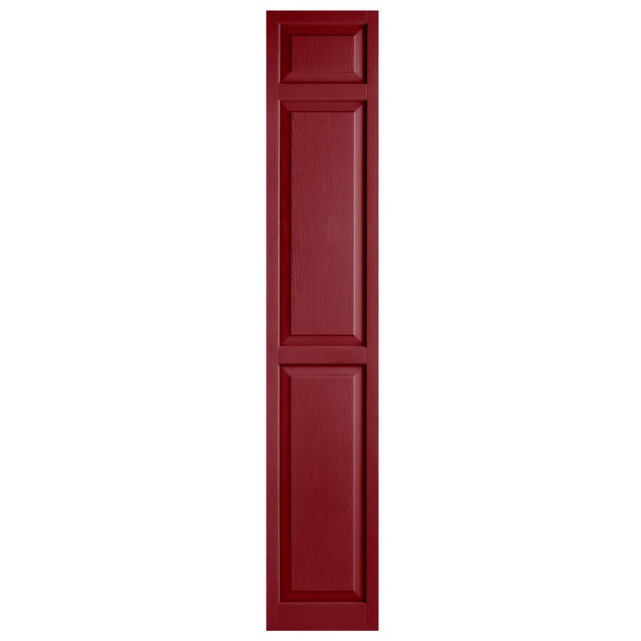 Alpha 2Pack Cranberry Raised Panel Vinyl Exterior Shutters 15