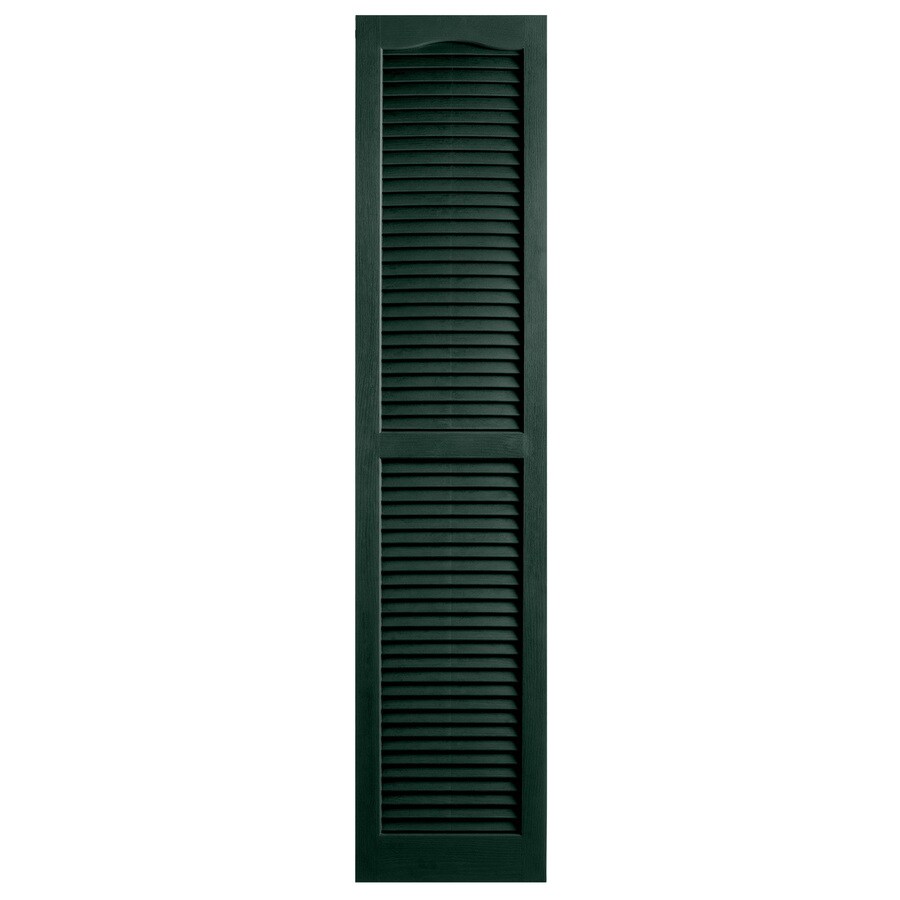 Alpha 2Pack Pine Louvered Vinyl Exterior Shutters 14in x 63