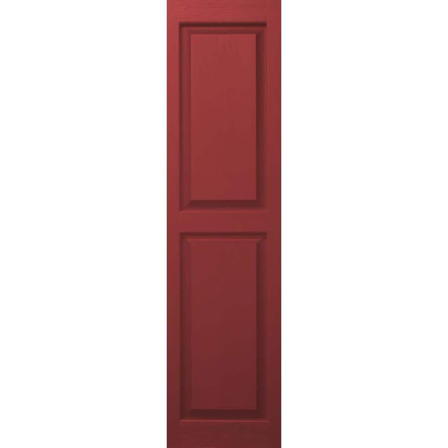 Severe Weather 2-Pack Bordeaux Louvered Vinyl Exterior Shutters 15-in x 63-in
