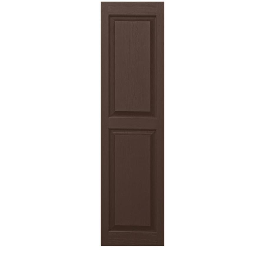 Alpha 2Pack Brown Raised Panel Vinyl Exterior Shutters 15in