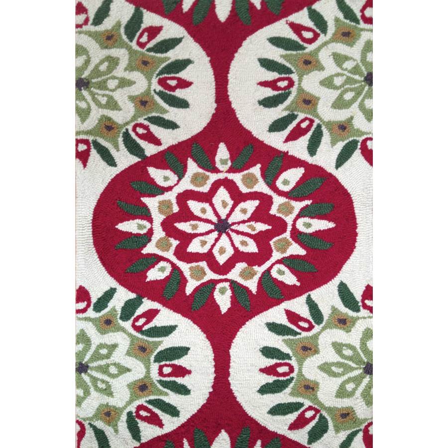 Holiday Living Rectangular Indoor HandHooked Holiday Throw Rug