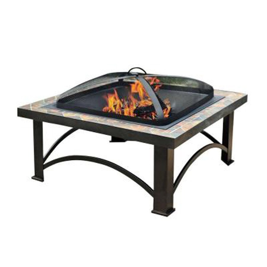 Sunjoy 30 In W Black Steel Wood Burning Fire Pit At Lowes Com