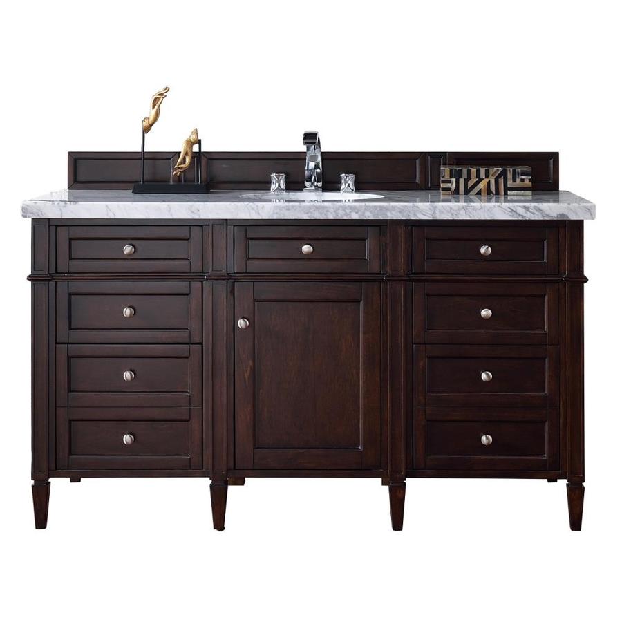 James Martin Vanities Brittany 60 In Burnished Mahogany Single Sink Bathroom Vanity With Burnished Mahogany Marble Top In The Bathroom Vanities With Tops Department At Lowes Com