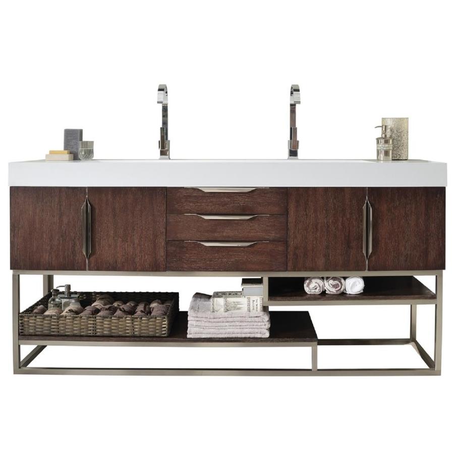 James Martin Vanities Columbia 72in Coffee Oak Double Sink Bathroom