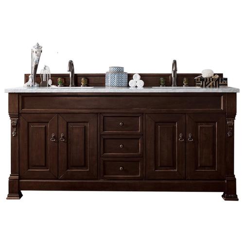 James Martin Vanities Brookfield 72in Burnished Mahogany Double Sink