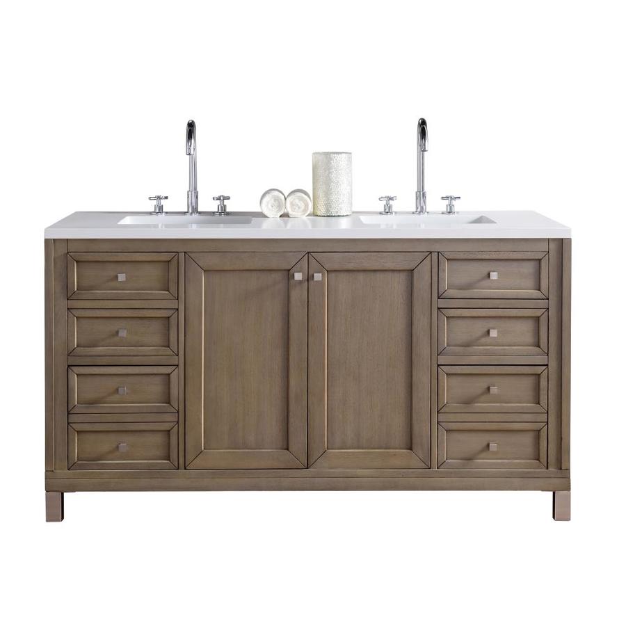 James Martin Vanities Chicago 72-in Whitewashed Walnut Double Sink ...