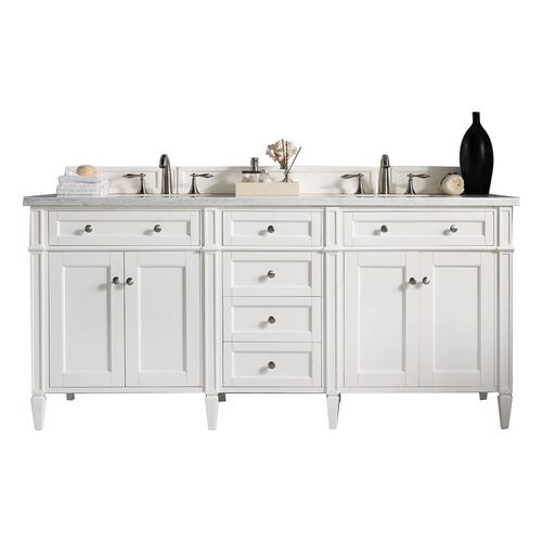 James Martin Vanities Brittany 72in Cottage White Double Sink Bathroom