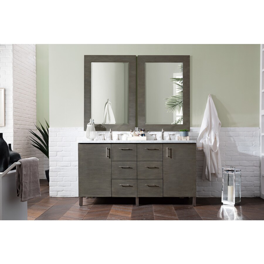 James Martin Vanities Metropolitan 60in Silver Oak Undermount Double