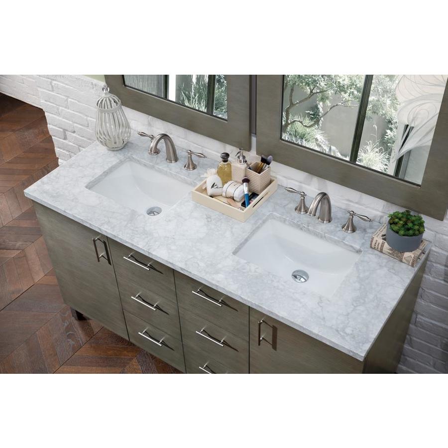 James Martin Vanities Metropolitan 60-in Silver Oak Undermount Double ...