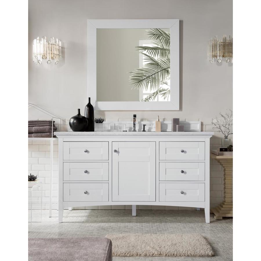 James Martin Vanities Palisades 60-in Bright White Undermount Single ...