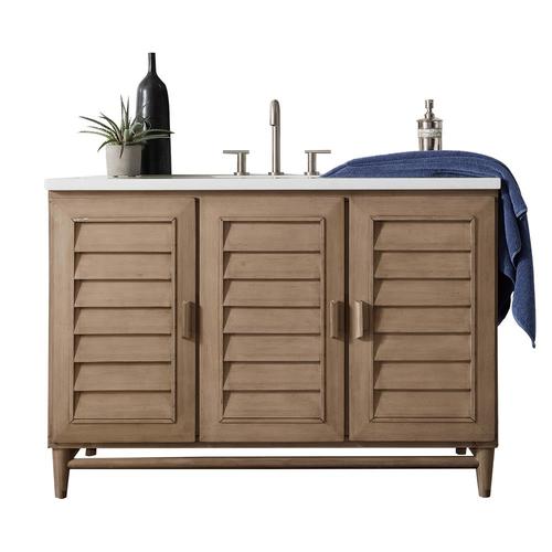 James Martin Vanities Portland 48in Whitewashed Walnut Single Sink