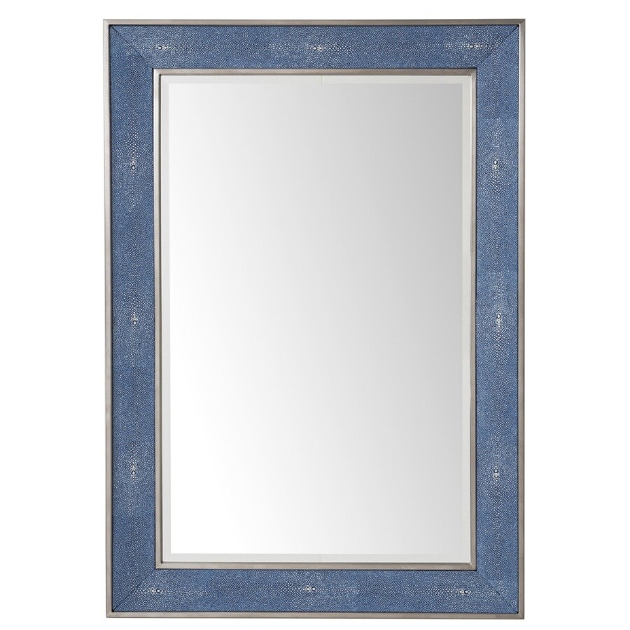 James Martin Vanities Element 28in Silver with Delft Blue Rectangular Bathroom Mirror in the