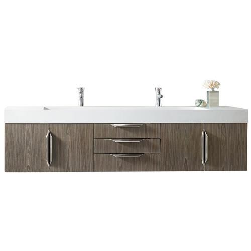 James Martin Vanities Mercer Island 72.5in Ash Gray Double Sink