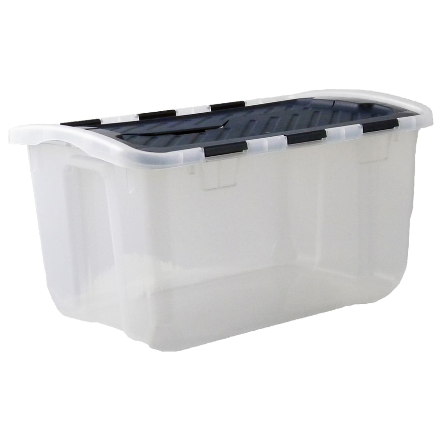 Style Selections 6 5 Gallon Clear Tote With Hinged Lid At Com Style Selections 6 5 Gallon Clear Tote With Hinged Lid