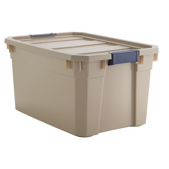 Blue Hawk 19Gallon (76Quart) Bronze Tote with Latching Lid in the Plastic Storage Totes