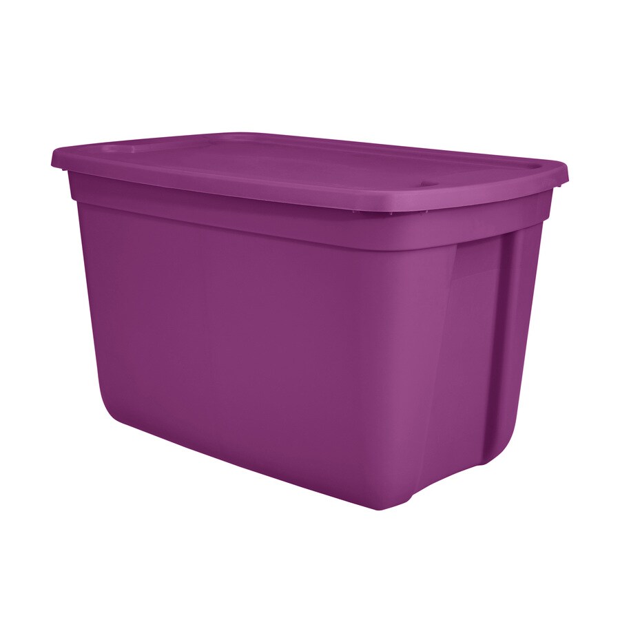 Style Selections 18-Gallons Purple Tote with Standard Snap Lid at