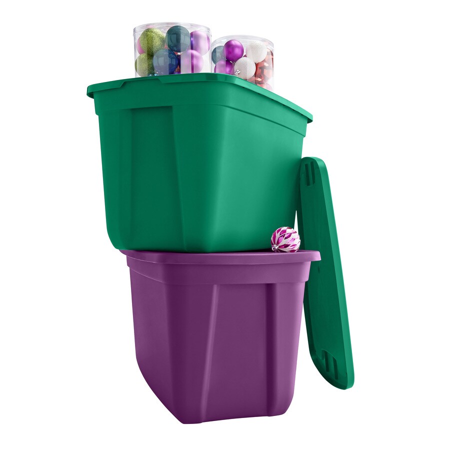 Style Selections 18-Gallons Purple Tote with Standard Snap Lid at
